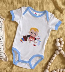 BK Kids Little Boss Tasarımlı Mavi Bebek Body Zıbın-1