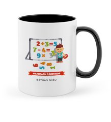 Kişiye Özel Matematik Öğretmeni Siyah Kupa Bardak - 5