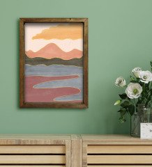 BK Gift Otel Odası Konseptli Doğal Masif Ahşap Çerçeveli Tablo 45x65cm-7