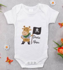 BK Kids Kişiye Özel Fotoğraflı Bebek Yastık ve Bebek Body Zıbın Hediye Seti - Model 33