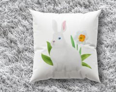 BK Gift Paskalya Tasarımlı Beyaz Kırlent Yastık, Ev Hediyesi, Ev Dekorasyonu, Dekoratif Hediye-3