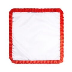 Sublimasyon Saten Kare Yastık - Kırmızı Fırfırlı