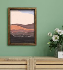 BK Gift Otel Odası Konseptli Doğal Masif Ahşap Çerçeveli Tablo 45x65cm-8