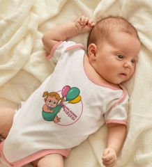 BK Kids Halasının Kızçesi Tasarımlı Pembe Bebek Body Zıbın-1