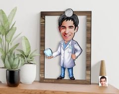 BK Gift Kişiye Özel Erkek Diş Hekimi Karikatürlü 3D Ahşap Tablo, Sevgiliye Hediye, Arkadaşa Hediye, Yıl Dönümü Hediyesi, Doğum Günü Hediyesi-3