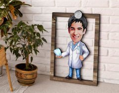 BK Gift Kişiye Özel Erkek Diş Hekimi Karikatürlü 3D Ahşap Tablo, Sevgiliye Hediye, Arkadaşa Hediye, Yıl Dönümü Hediyesi, Doğum Günü Hediyesi-3