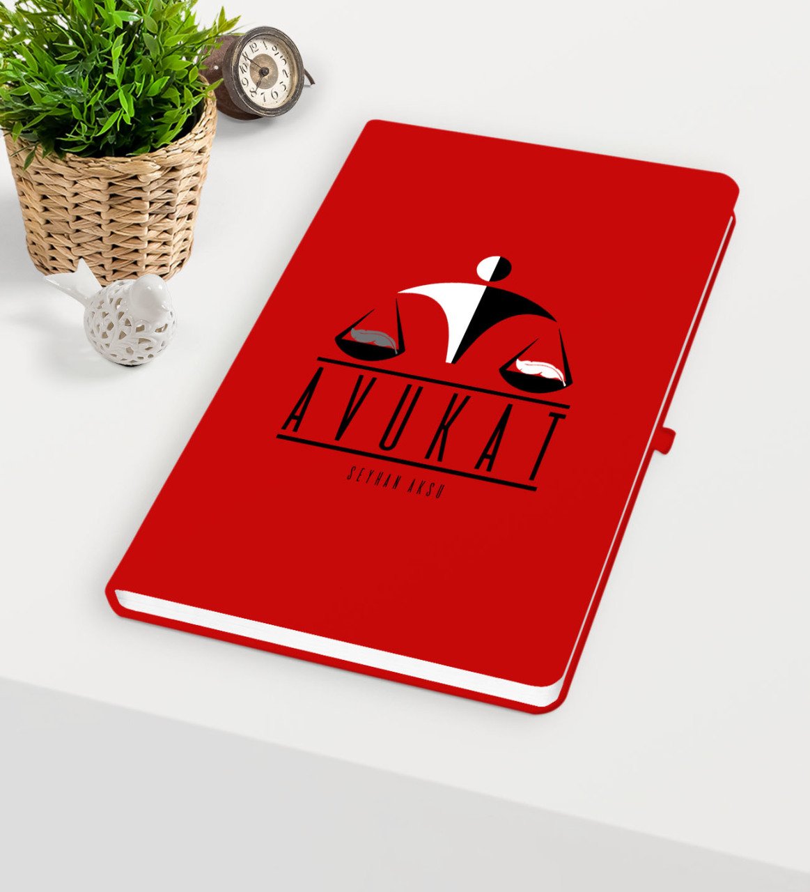 Kişiye Özel Avukat Temalı Kırmızı Defter - 4