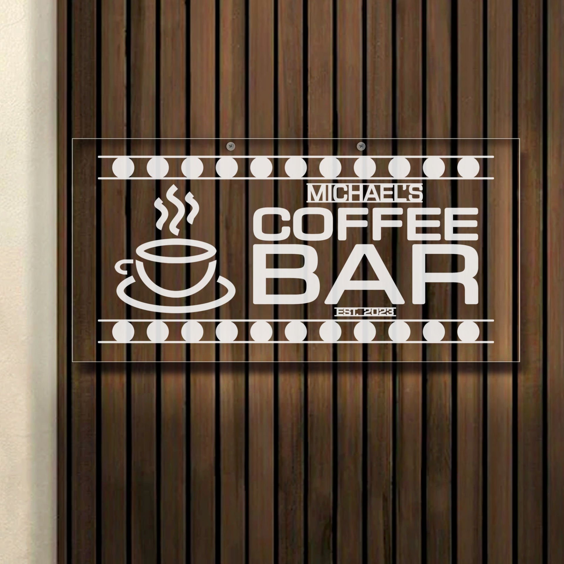 BK Gift Kişiye Özel İsimli Akrilik Bar Tabelası(38x19cm)-54, Home Bar Tabela, Duvar Dekoru