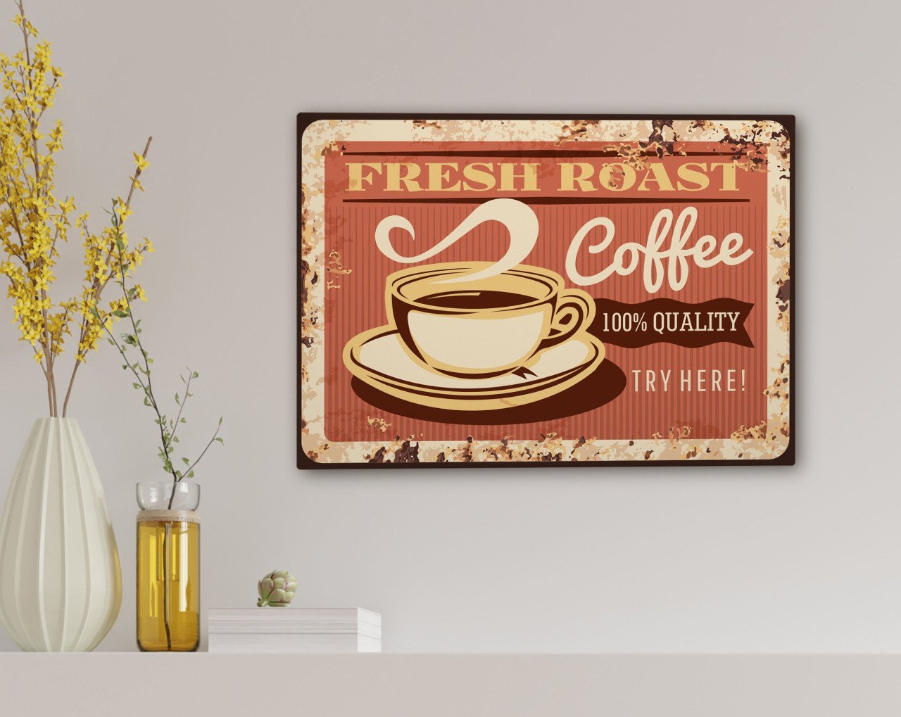 BK Home Coffee Tasarımlı Kanvas Tablo 30x50cm-33