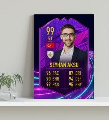 Kişiye Özel Kanvas Tablo Futbolcu Kartı 30x50cm-1