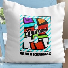 Kişiye Özel Dekoratif Beyaz Yastık (Babalar Günü Temalı) 20