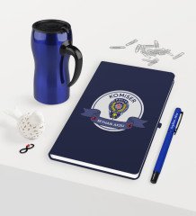 Kişiye Özel Komiser Temalı Lacivert Defter Kalem Termos Mug Seti - 1