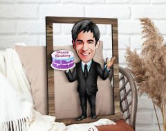 BK Gift Kişiye Özel Erkek Doğum Günü Karikatürlü 3D Ahşap Tablo, Sevgiliye Hediye, Arkadaşa Hediye, Yıl Dönümü Hediyesi, Doğum Günü Hediyesi-1