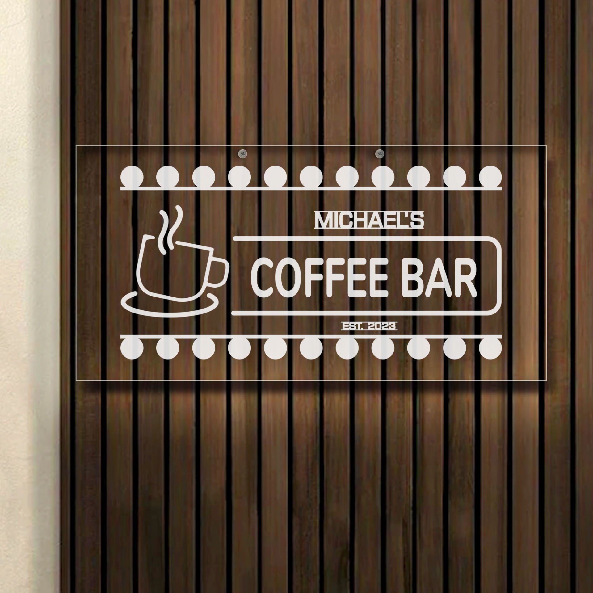 BK Gift Kişiye Özel İsimli Akrilik Bar Tabelası(38x19cm)-57, Home Bar Tabela, Duvar Dekoru