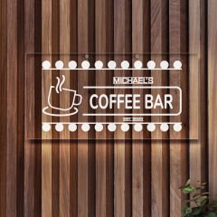 BK Gift Kişiye Özel İsimli Akrilik Bar Tabelası(38x19cm)-57, Home Bar Tabela, Duvar Dekoru