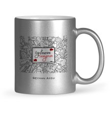 Kişiye Özel Öğretmenimi Seviyorum Gümüş Yaldızlı Kupa Bardak