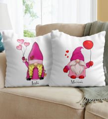 BK Gift Kişiye Özel Sevgililer Temalı 2’li Beyaz Yastık, Sevgililer Günü Hediyesi, Sevgiliye Hediye, Ev Hediyesi-5