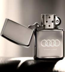 Kişiye Özel Audi Benzinli Gümüş Gri Metal Çakmak