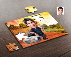 Kişiye Özel Erkek Polis Karikatürlü Ahşap Puzzle-2