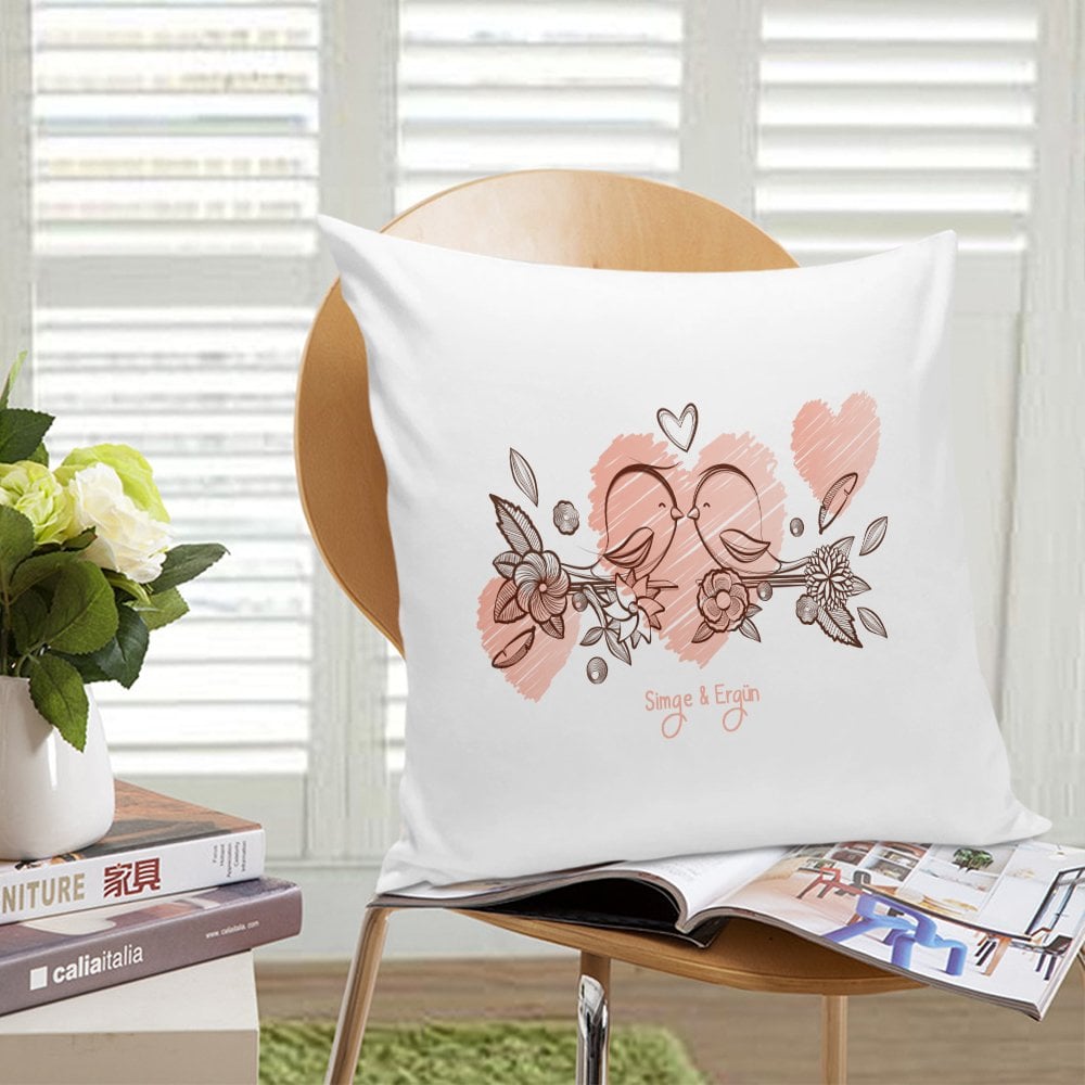 Kişiye Özel Beyaz Yastık Kılıfı (Sevgililer Günü Temalı-36)