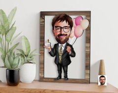 BK Gift Kişiye Özel Erkek Doğum Günü Karikatürlü 3D Ahşap Tablo, Sevgiliye Hediye, Arkadaşa Hediye, Yıl Dönümü Hediyesi, Doğum Günü Hediyesi-2