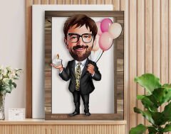 BK Gift Kişiye Özel Erkek Doğum Günü Karikatürlü 3D Ahşap Tablo, Sevgiliye Hediye, Arkadaşa Hediye, Yıl Dönümü Hediyesi, Doğum Günü Hediyesi-2