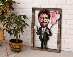 BK Gift Kişiye Özel Erkek Doğum Günü Karikatürlü 3D Ahşap Tablo, Sevgiliye Hediye, Arkadaşa Hediye, Yıl Dönümü Hediyesi, Doğum Günü Hediyesi-2