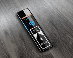 BK Gift Kişiye Özel Kırmızı Sigara Tabakası ve Elektronik Dokunmatik Alevsiz Şarjlı Çakmak Hediye Seti-9, Metal Sigara Tabakası, Elektronik Çakmak