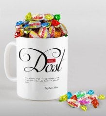 Kişiye Özel Mânâ Dost Kupa ve Haribo Şeker Hediye Seti