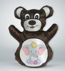 BK Gift Sevimli Fil Tasarımlı Kahverengi Ayıcık Yastık-1