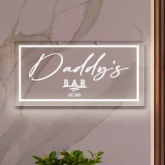 BK Gift Kişiye Özel İsimli Akrilik Bar Tabelası(38x19cm)-60, Home Bar Tabela, Duvar Dekoru