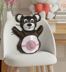 BK Gift Sevimli Fil Tasarımlı Kahverengi Ayıcık Yastık-2