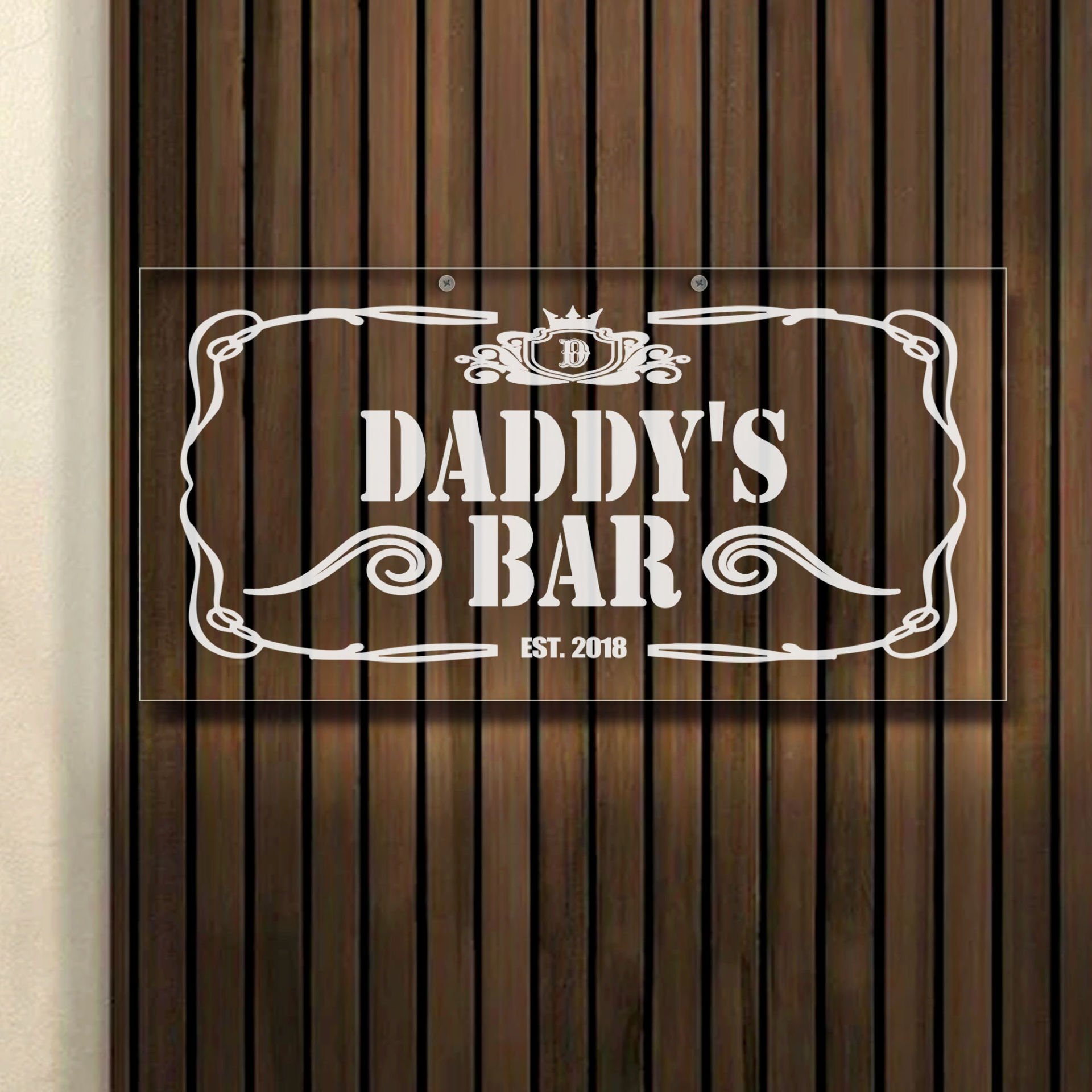 BK Gift Kişiye Özel İsimli Akrilik Bar Tabelası(38x19cm)-61, Home Bar Tabela, Duvar Dekoru