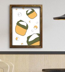 BK Gift Cafe & Bar & Restaurant Konseptli Doğal Masif Ahşap Çerçeveli Tablo-64