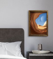 BK Gift Otel Odası Konseptli Doğal Masif Ahşap Çerçeveli Tablo 45x65cm-17