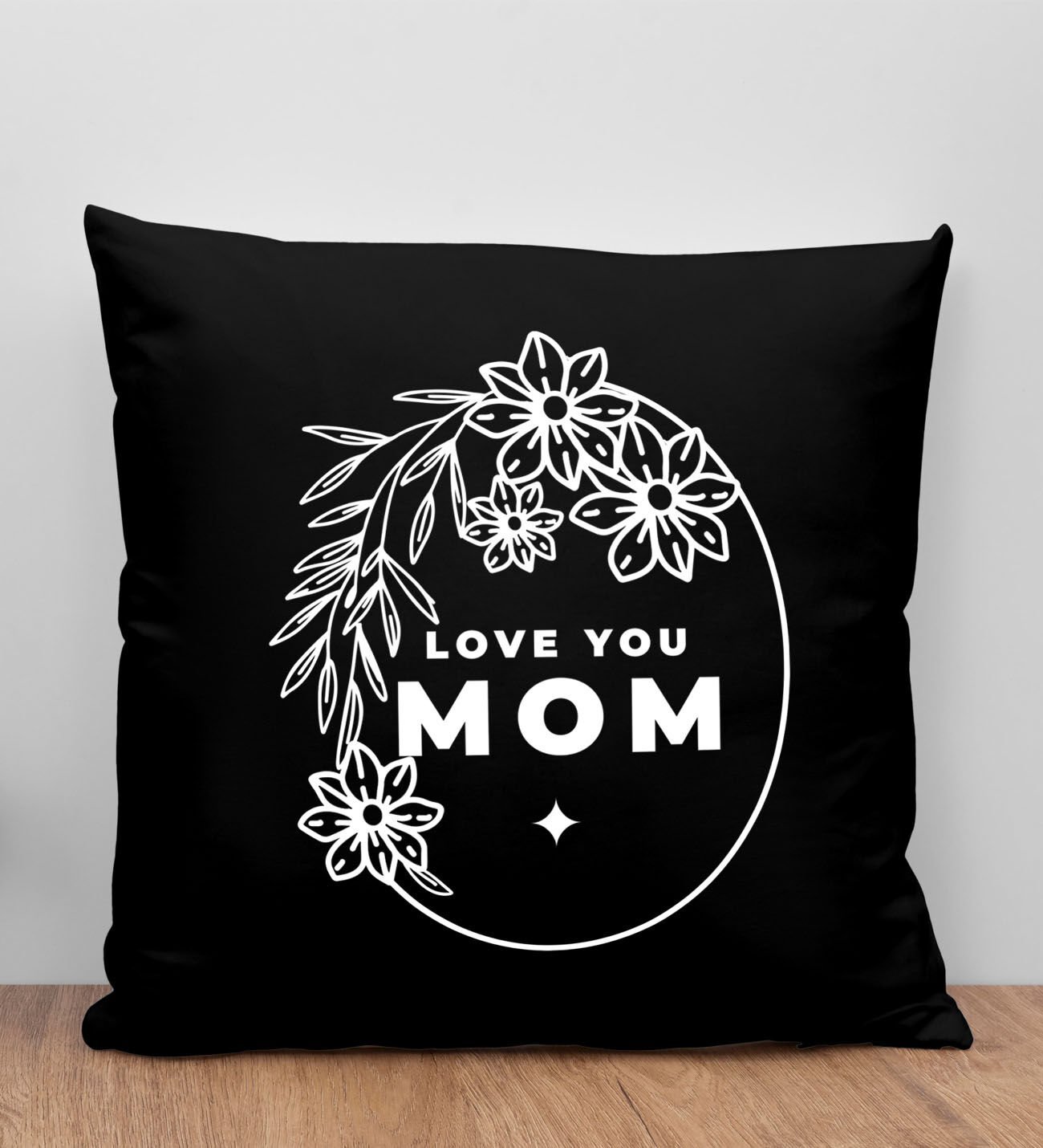 BK Gift Anneler Günü Tasarımlı Siyah Kırlent Yastık, Anneye Hediye, Ev Dekorasyonu, Anneler Günü Hediyesi-4
