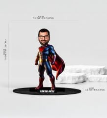 BK Gift Kişiye Özel Süpermen Tasarımlı Karikatür Biblo-1, Arkadaşa Hediye, Sevgiliye Hediye, Ev Hediyesi