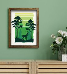 BK Gift Otel Odası Konseptli Doğal Masif Ahşap Çerçeveli Tablo 45x65cm-19