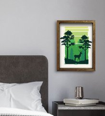 BK Gift Otel Odası Konseptli Doğal Masif Ahşap Çerçeveli Tablo 45x65cm-19