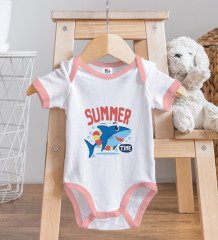 BK Kids Summer Time Tasarımlı Pembe Bebek Body Zıbın-1