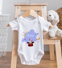 BK Kids Kişiye Özel Fotoğraflı Bebek Yastık ve Bebek Body Zıbın Hediye Seti - Model 35