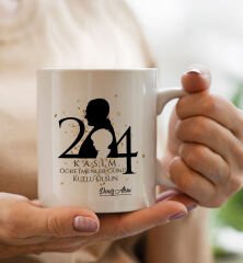 BK Gift Kişiye Özel Öğretmenler Günü Tasarımlı Kupa Bardak ve Atatürk Baskılı Tişört Hediye Seti- 2-5, Öğretmene Hediye, Öğretmenler Günü, 100. Yıl Hediyesi