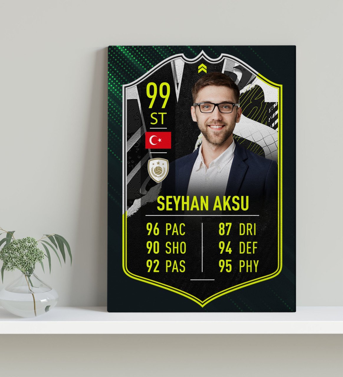 Kişiye Özel Kanvas Tablo Futbolcu Kartı 30x50cm-4