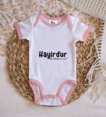 BK Kids Hayirdur Tasarımlı Pembe Bebek Body Zıbın-1