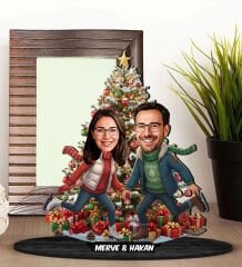 BK Gift Kişiye Özel Sevgili Yılbaşı Tasarımlı Karikatür Biblo -9, Yılbaşı Hediyesi, Yeni Yıl Hediyesi