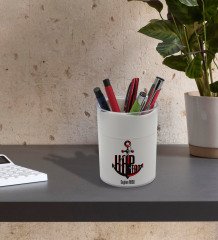 BK Gift Kişiye Özel Kaptan Tasarımlı Beyaz Akrilik Kalemlik - Model 3