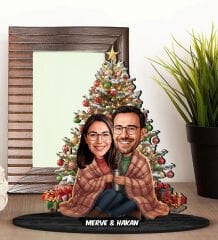 BK Gift Kişiye Özel Sevgili Yılbaşı Tasarımlı Karikatür Biblo -10, Yılbaşı Hediyesi, Yeni Yıl Hediyesi