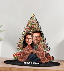 BK Gift Kişiye Özel Sevgili Yılbaşı Tasarımlı Karikatür Biblo -10, Yılbaşı Hediyesi, Yeni Yıl Hediyesi