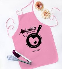 Kişiye Özel Mutfakta Biri Var Pembe Mutfak Önlüğü - 1