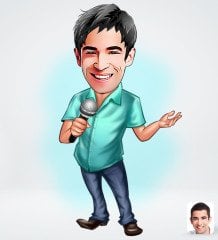 Kişiye Özel Erkek Şarkıcı Tasarımlı Dijital Karikatür-1